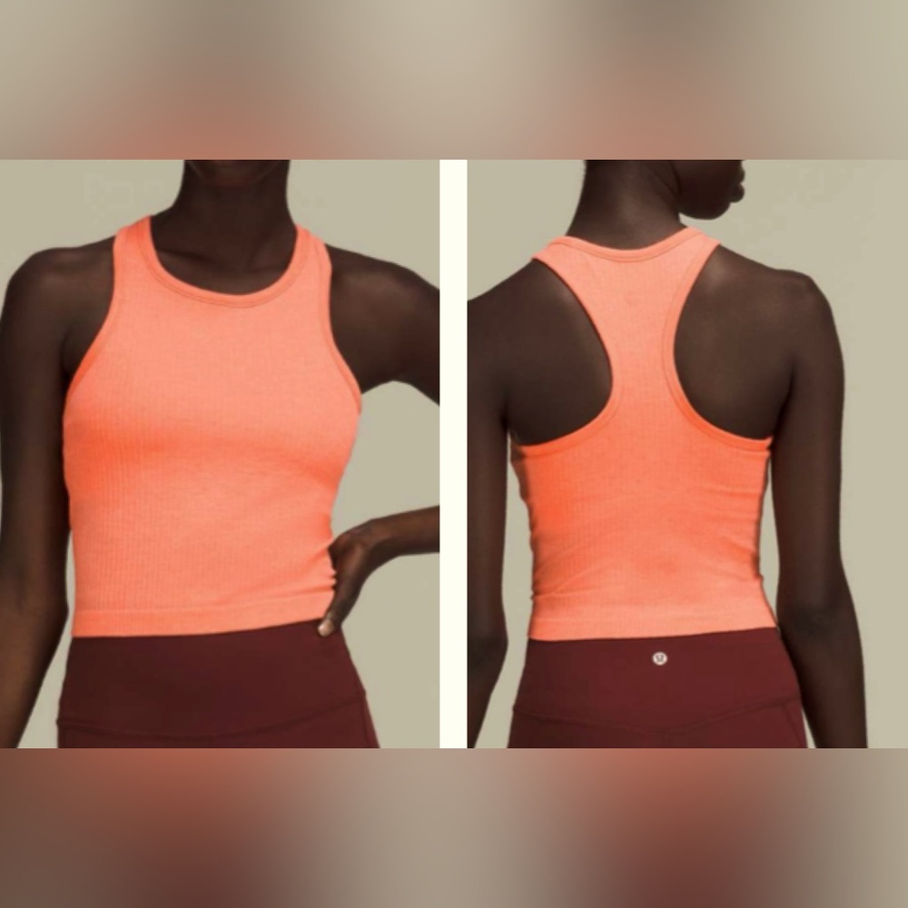 Lululemon Ebb to Street Racerback Crop Tank Size 4/ Raspberry Cream